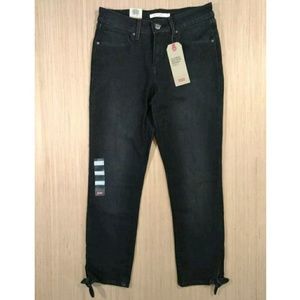 Levis Black Classic Skinny Ankle Tie Jeans Size 6